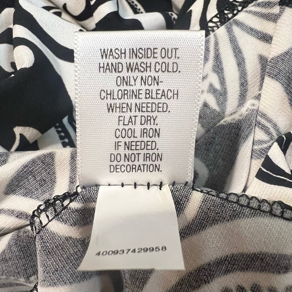 Apt. 9 Woman’s Black & White Patterned Midi Dress With Beaded Halter Neckline - Picture 6 of 6